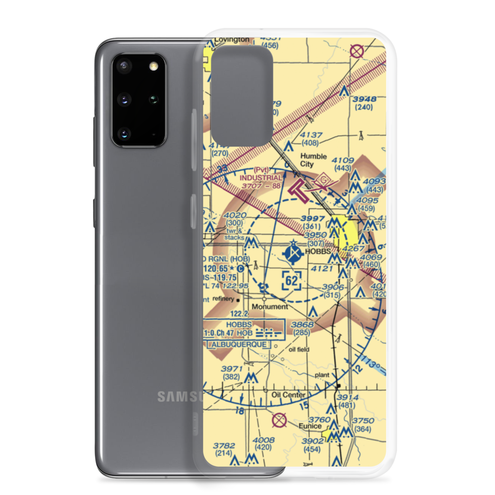 Lea County Regional Airport (HOB) VFR Sectional Samsung Case Samsung Galaxy S20 Plus model shown