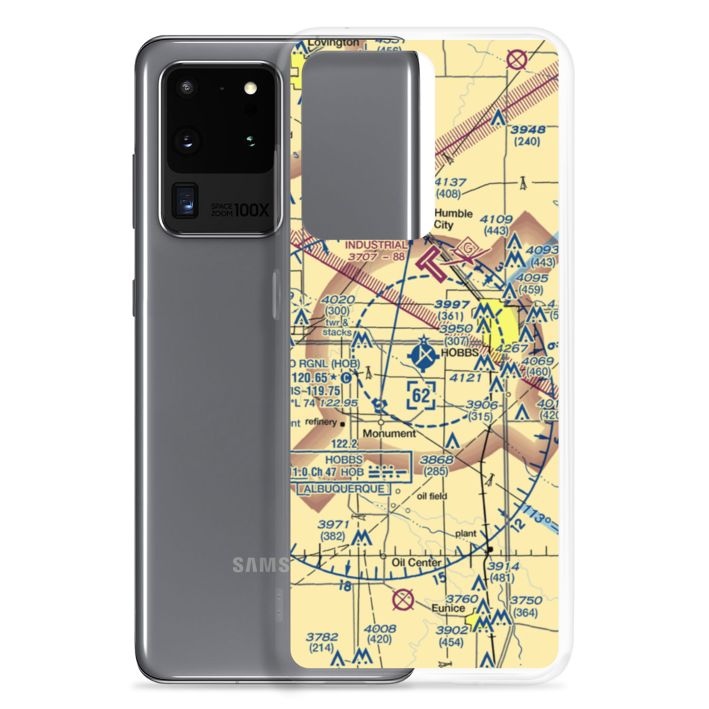 Lea County Regional Airport (HOB) VFR Sectional Samsung Case Samsung Galaxy S20 Ultra model shown