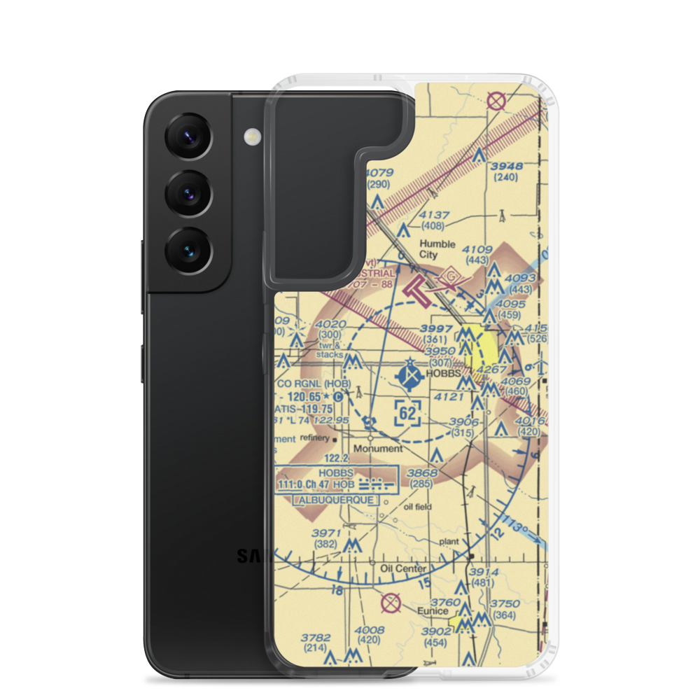 Lea County Regional Airport (HOB) VFR Sectional Samsung Case Samsung Galaxy S22 model shown