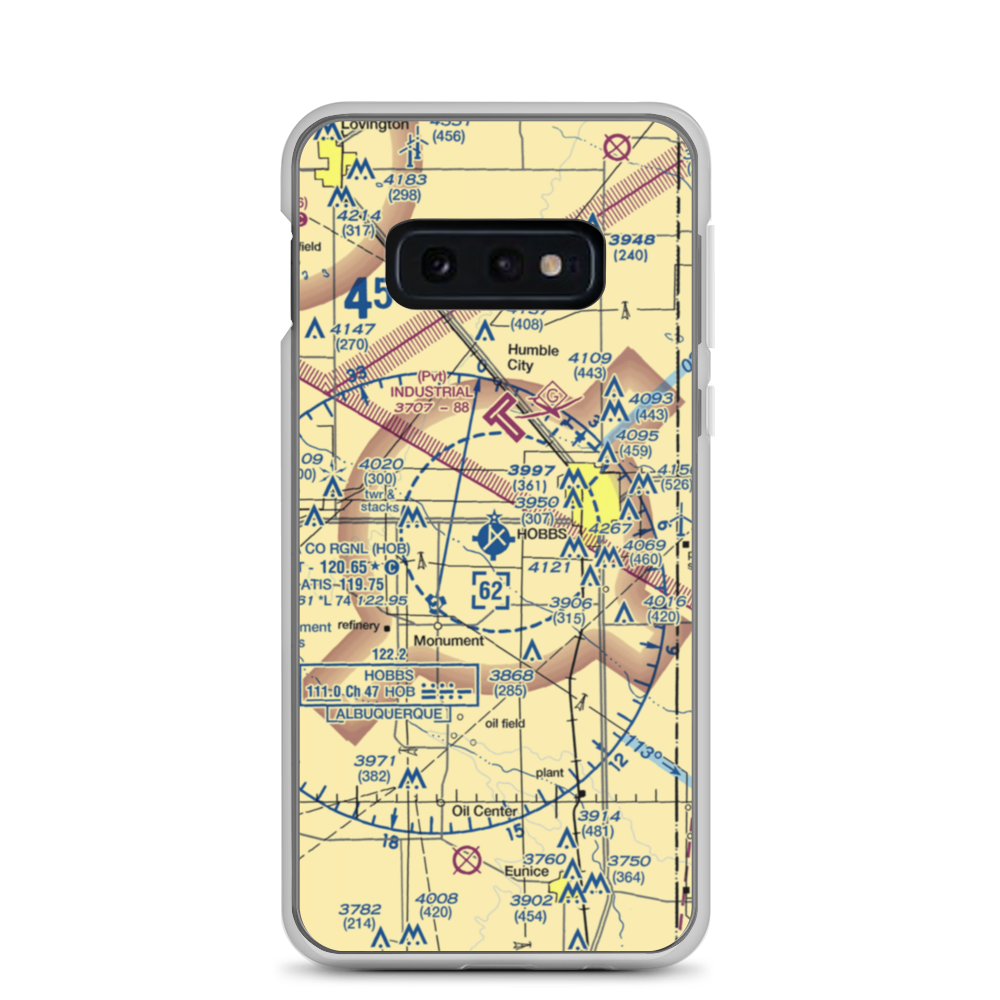Lea County Regional Airport (HOB) VFR Sectional Samsung Case Samsung Galaxy S10e model shown