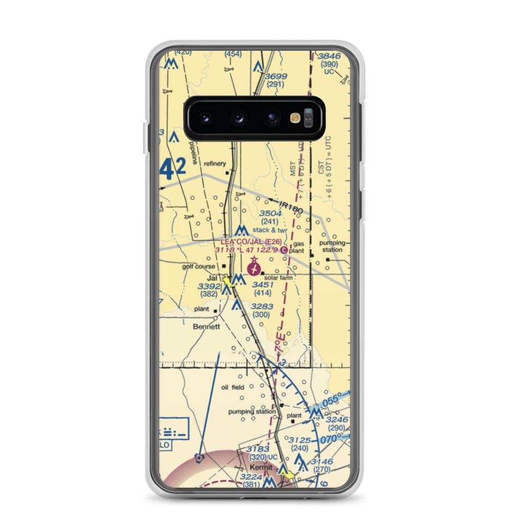 Lea County-Jal Airport (E26) VFR Sectional Samsung Case Samsung Galaxy S10 model shown