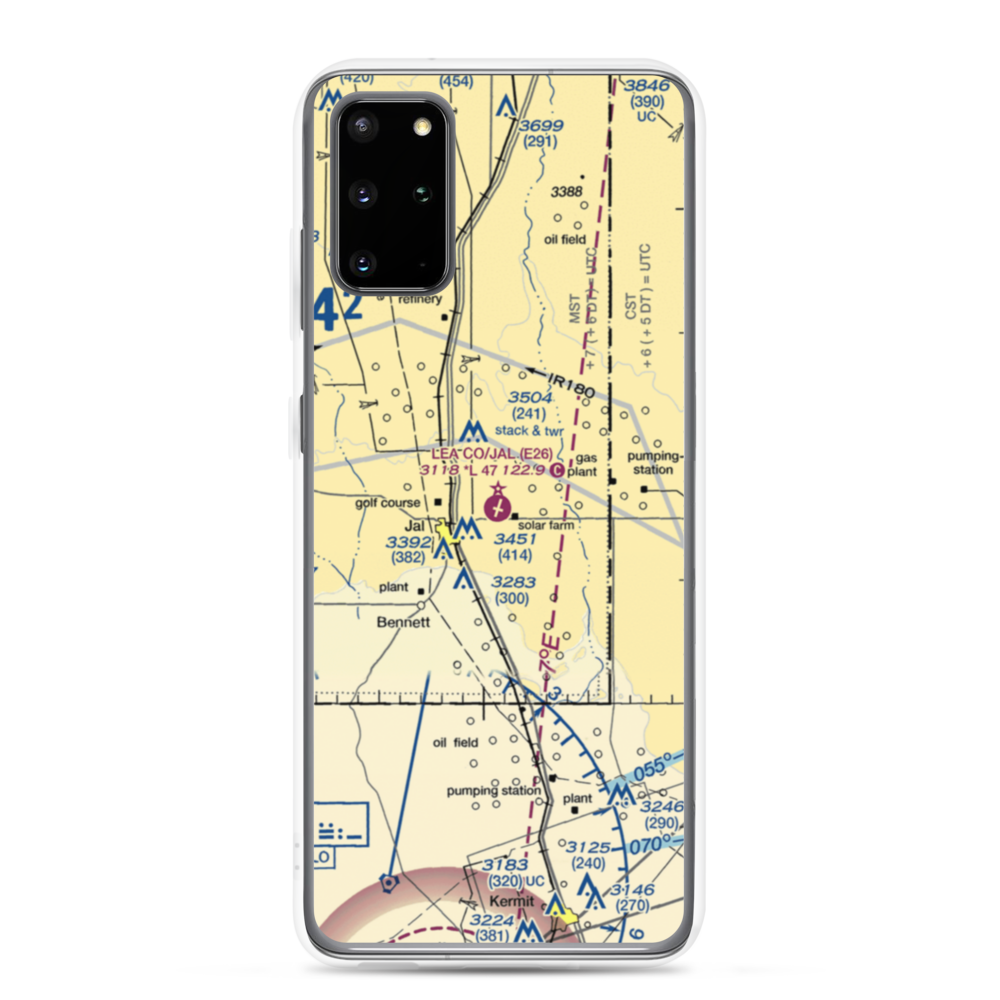 Lea County-Jal Airport (E26) VFR Sectional Samsung Case Samsung Galaxy S20 Plus model shown