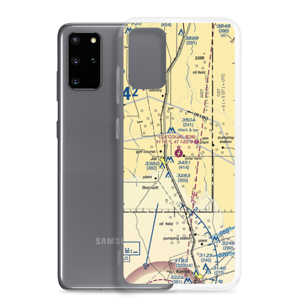 Lea County-Jal Airport (E26) VFR Sectional Samsung Case Samsung Galaxy S20 Plus model shown