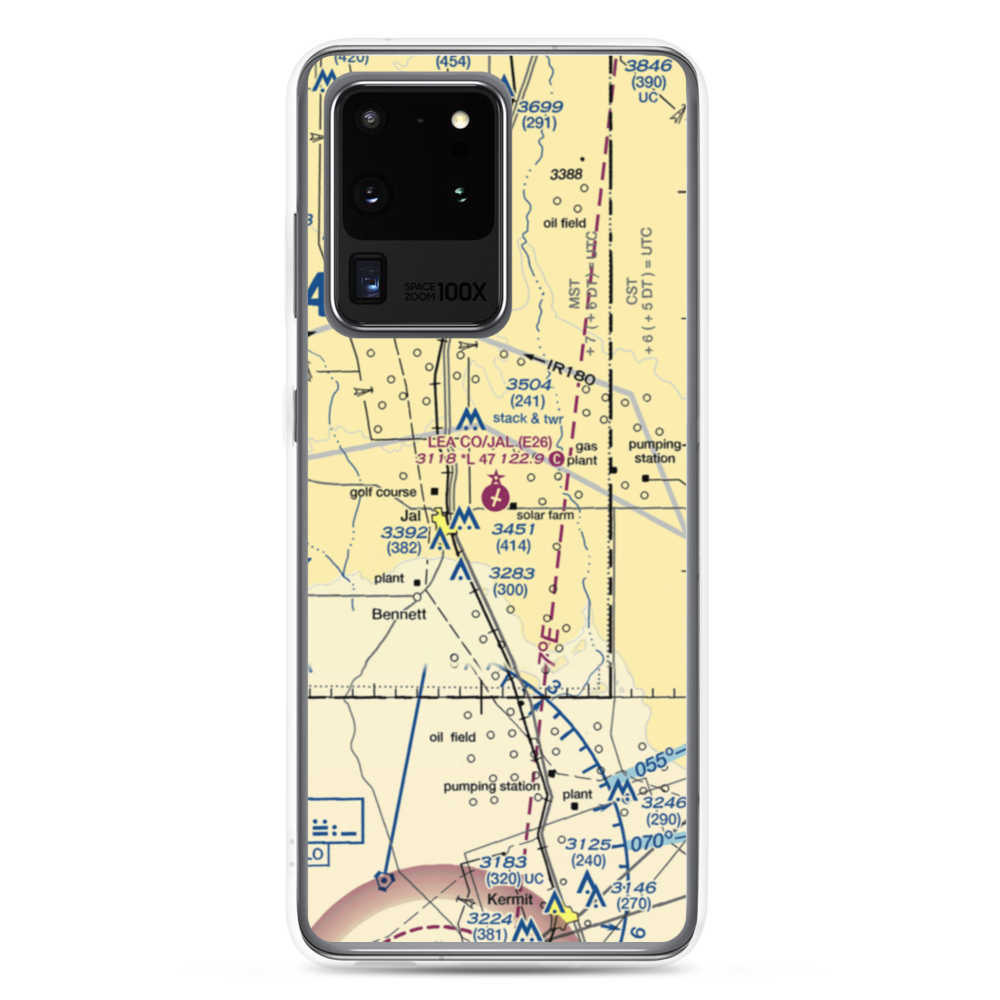 Lea County-Jal Airport (E26) VFR Sectional Samsung Case Samsung Galaxy S20 Ultra model shown