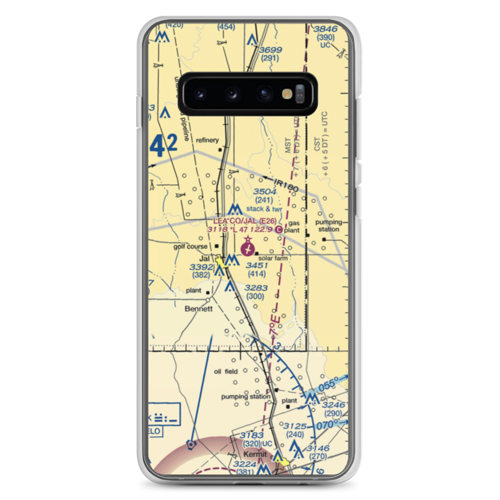 Lea County-Jal Airport (E26) VFR Sectional Samsung Case Samsung Galaxy S10+ model shown