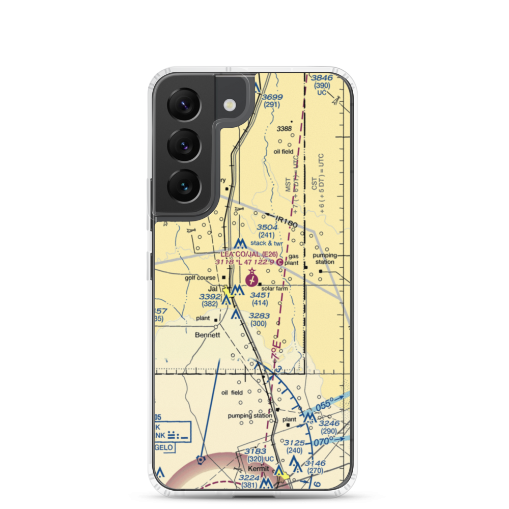 Lea County-Jal Airport (E26) VFR Sectional Samsung Case Samsung Galaxy S22 model shown