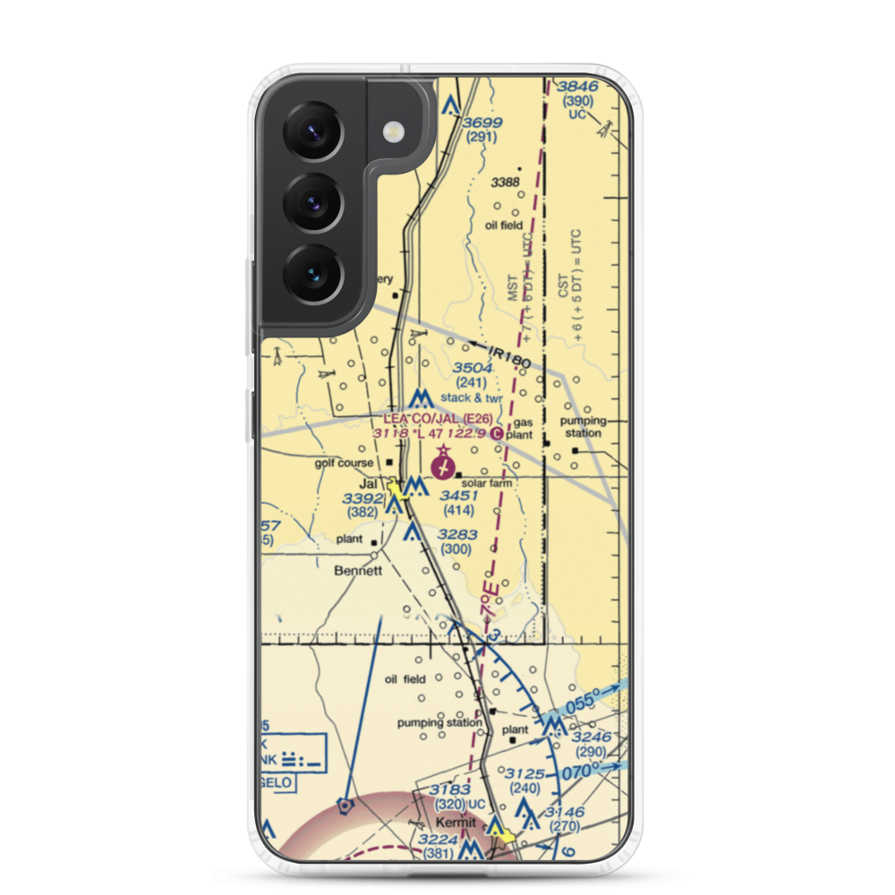Lea County-Jal Airport (E26) VFR Sectional Samsung Case Samsung Galaxy S22 Plus model shown