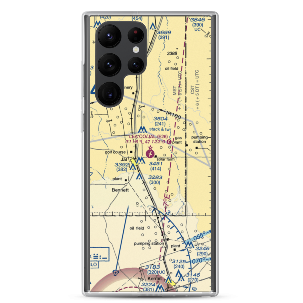 Lea County-Jal Airport (E26) VFR Sectional Samsung Case Samsung Galaxy S22 Ultra model shown