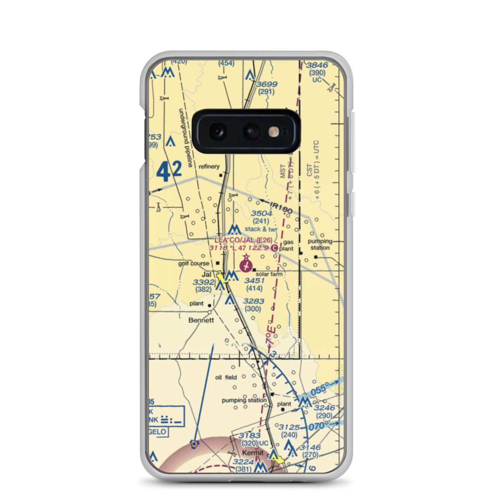 Lea County-Jal Airport (E26) VFR Sectional Samsung Case Samsung Galaxy S10e model shown