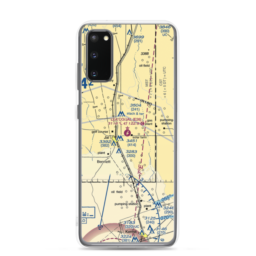 Lea County-Jal Airport (E26) VFR Sectional Samsung Case Samsung Galaxy S20 model shown