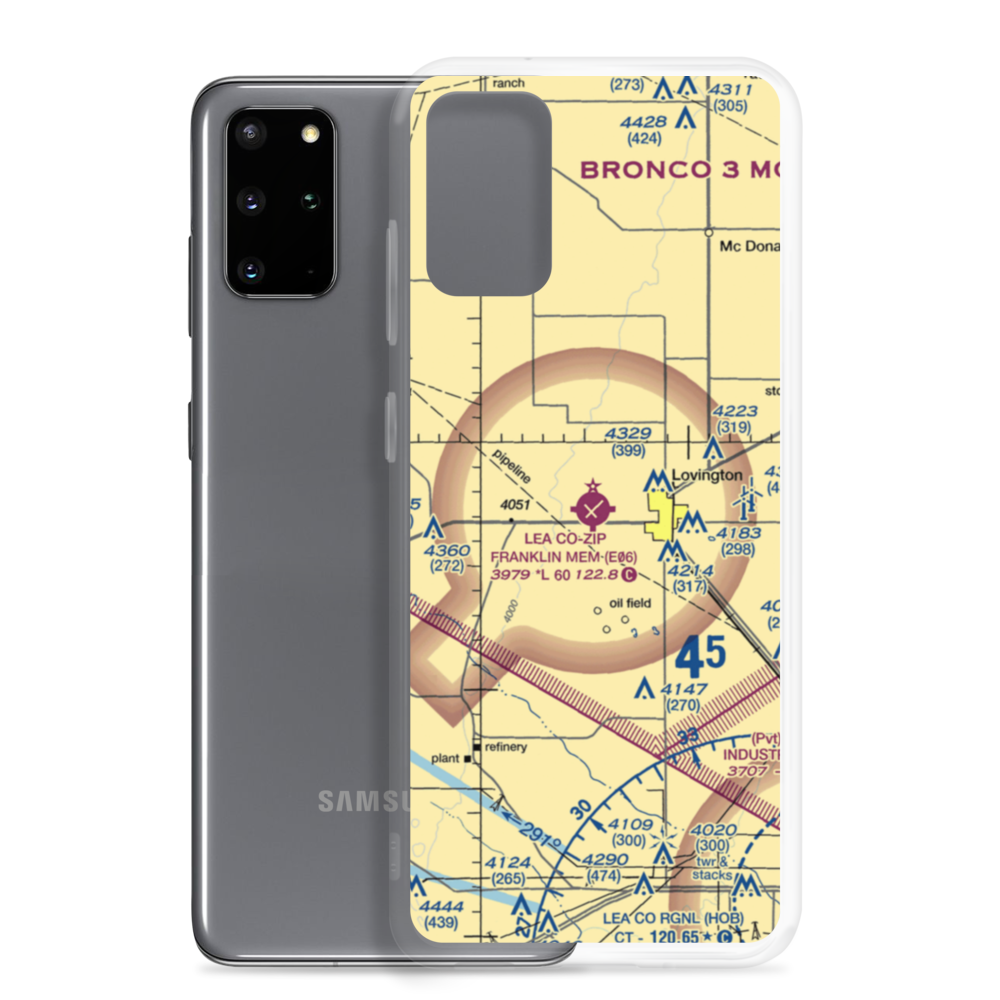 Lea County-Zip Franklin Memorial Airport (E06) VFR Sectional Samsung Case Samsung Galaxy S20 Plus model shown