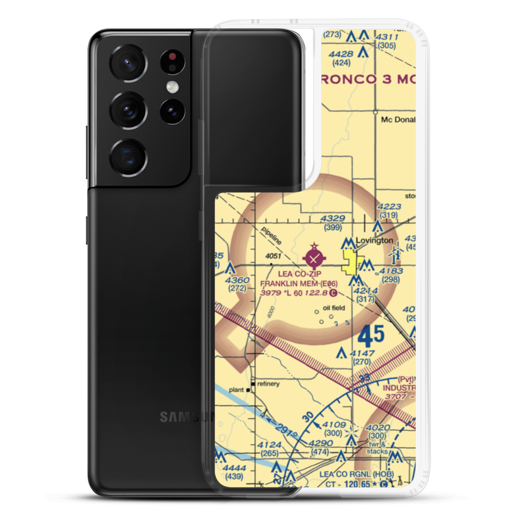 Lea County-Zip Franklin Memorial Airport (E06) VFR Sectional Samsung Case Samsung Galaxy S21 Ultra model shown