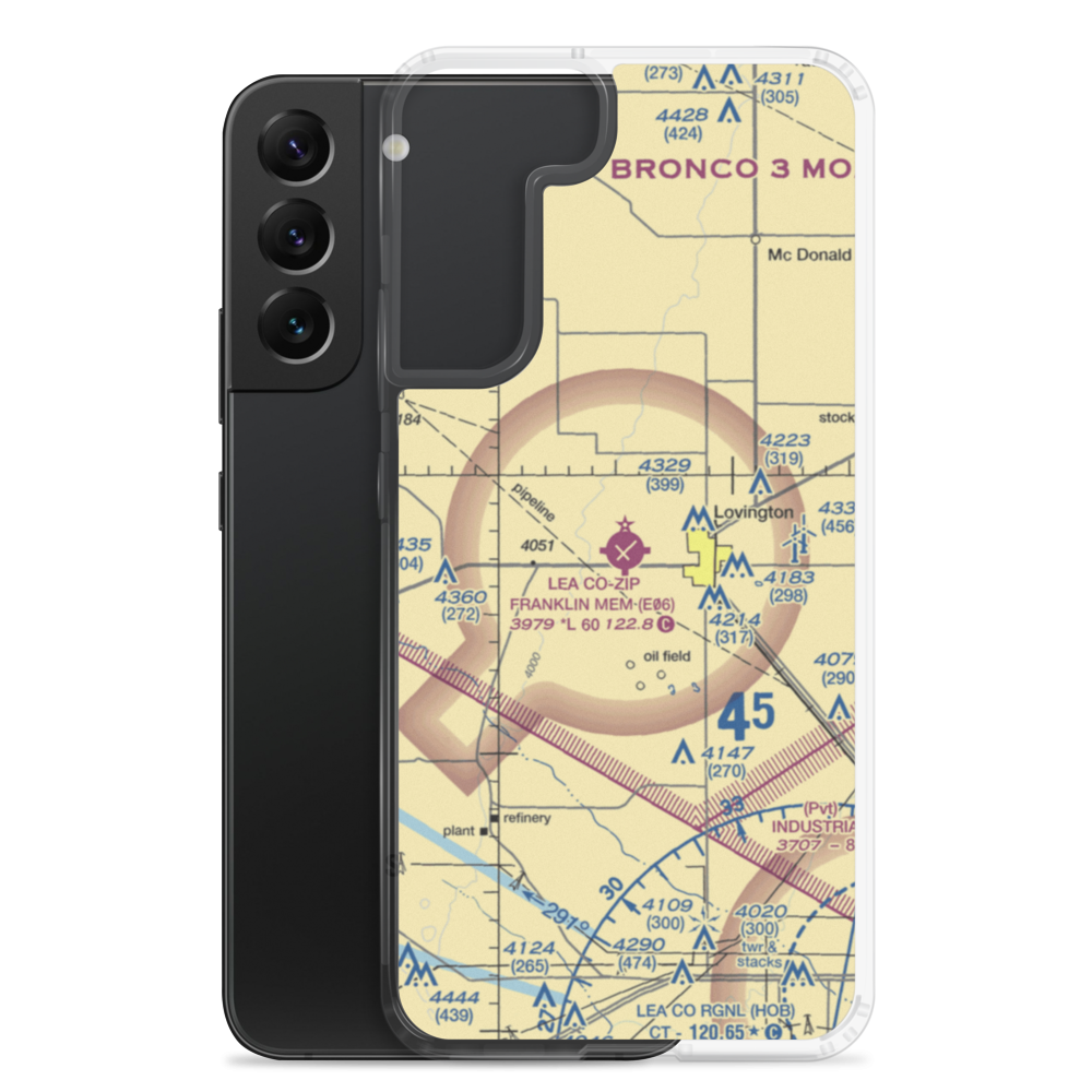 Lea County-Zip Franklin Memorial Airport (E06) VFR Sectional Samsung Case Samsung Galaxy S22 Plus model shown