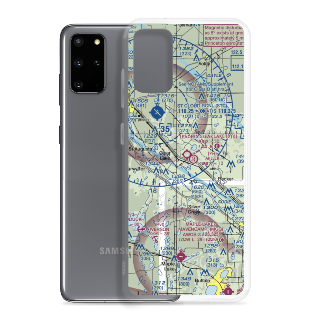 Leaders Clear Lake Airport (8Y6) VFR Sectional Samsung Case Samsung Galaxy S20 Plus model shown