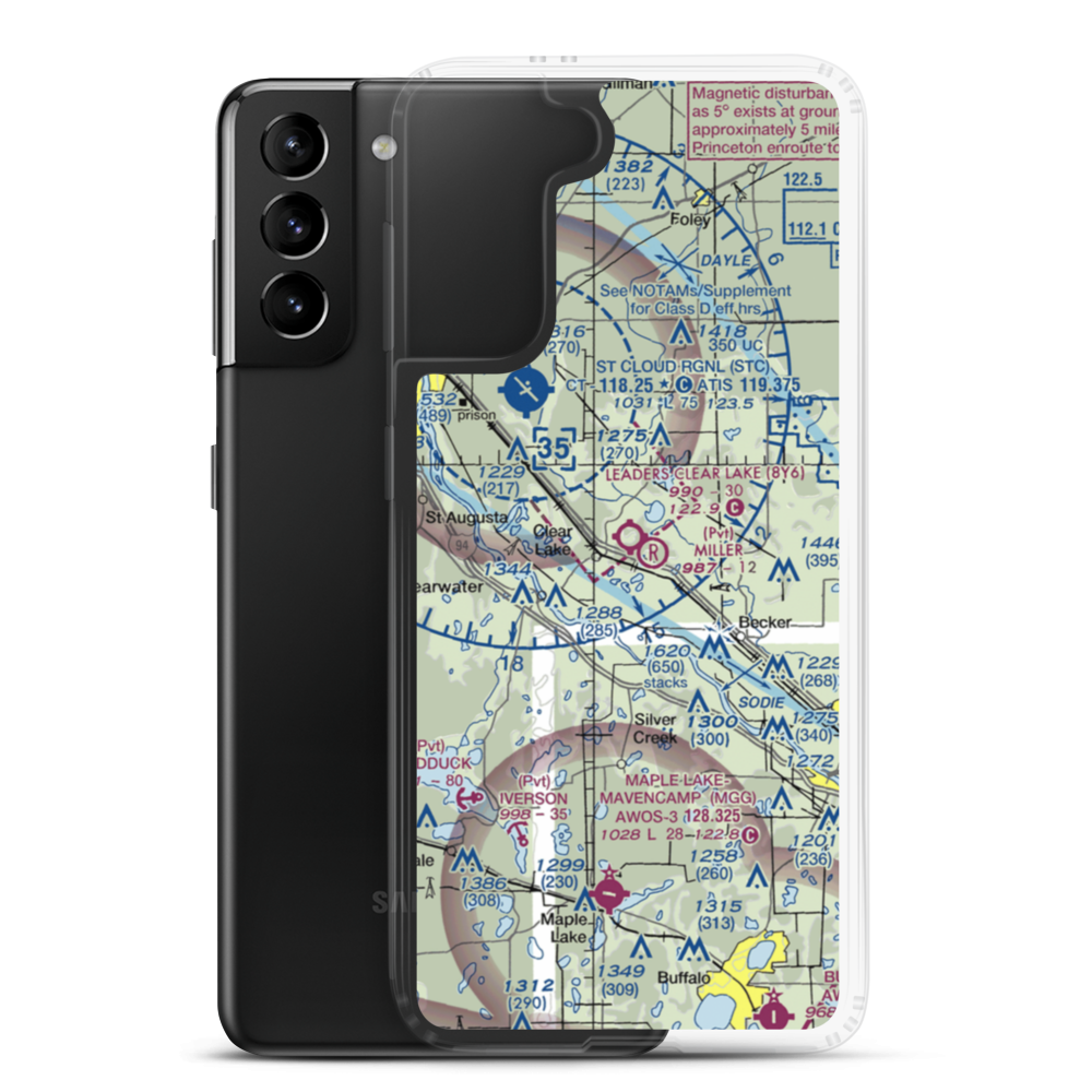 Leaders Clear Lake Airport (8Y6) VFR Sectional Samsung Case Samsung Galaxy S21 Plus model shown