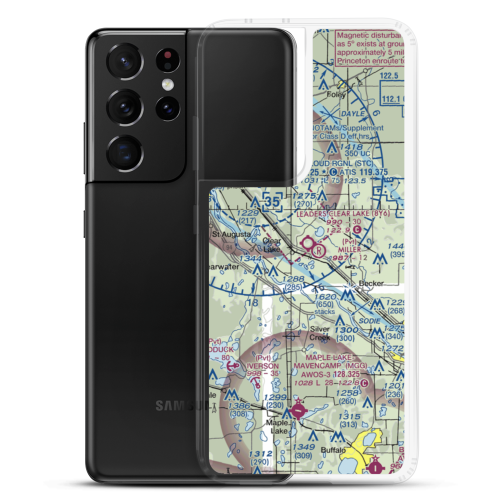 Leaders Clear Lake Airport (8Y6) VFR Sectional Samsung Case Samsung Galaxy S21 Ultra model shown