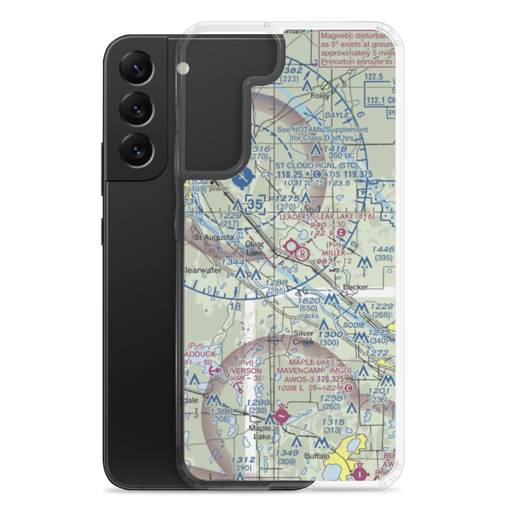 Leaders Clear Lake Airport (8Y6) VFR Sectional Samsung Case Samsung Galaxy S22 Plus model shown