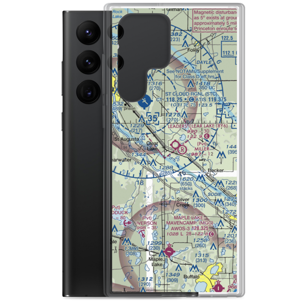 Leaders Clear Lake Airport (8Y6) VFR Sectional Samsung Case Samsung Galaxy S22 Ultra model shown