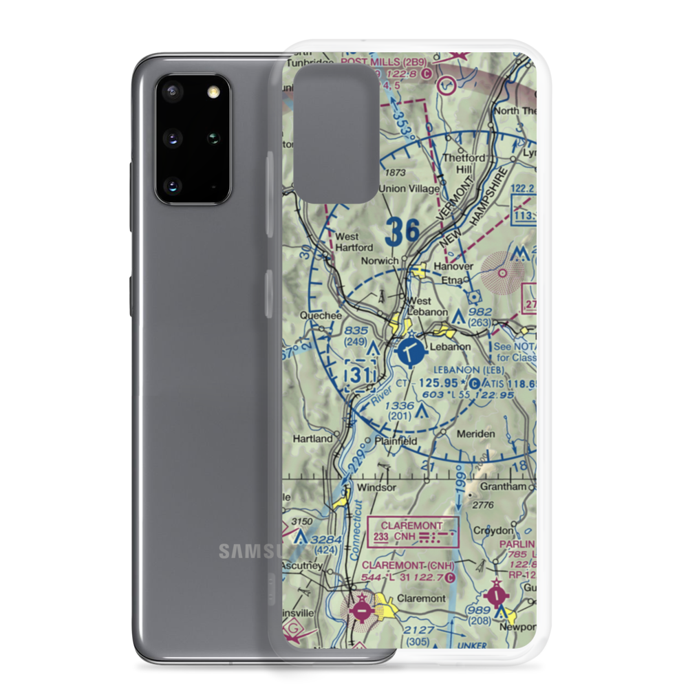 Lebanon Municipal Airport (LEB) VFR Sectional Samsung Case Samsung Galaxy S20 Plus model shown