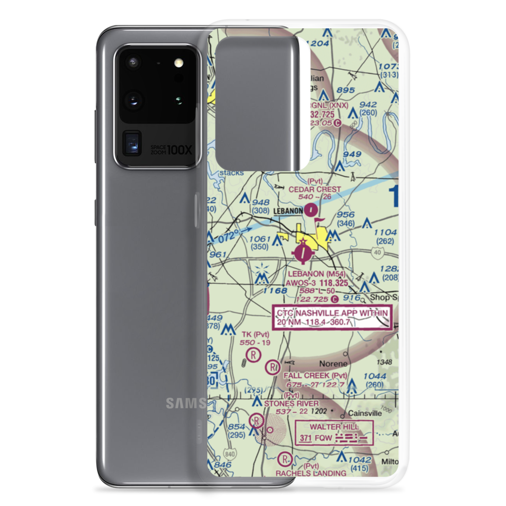 Lebanon Municipal Airport (M54) VFR Sectional Samsung Case Samsung Galaxy S20 Ultra model shown