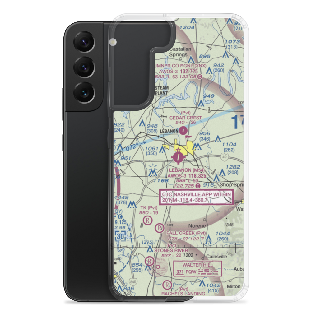 Lebanon Municipal Airport (M54) VFR Sectional Samsung Case Samsung Galaxy S22 Plus model shown