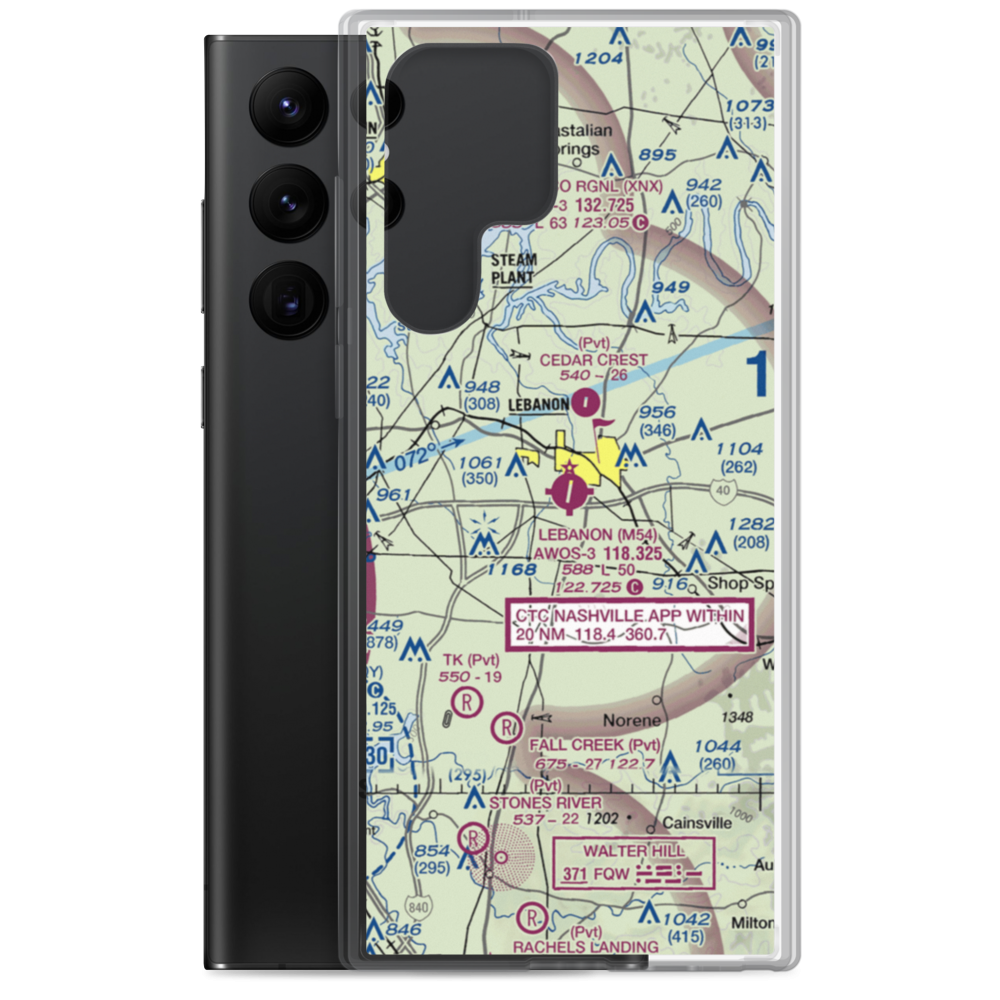 Lebanon Municipal Airport (M54) VFR Sectional Samsung Case Samsung Galaxy S22 Ultra model shown