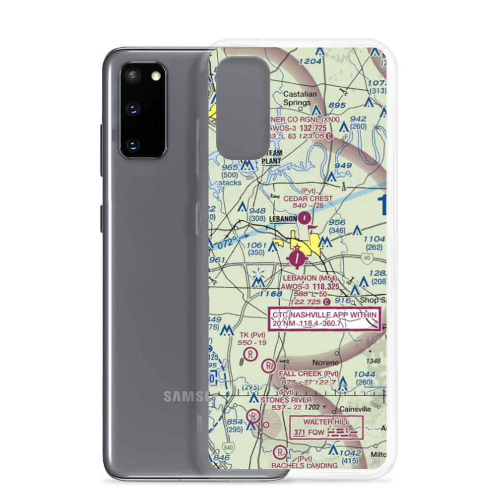 Lebanon Municipal Airport (M54) VFR Sectional Samsung Case Samsung Galaxy S20 model shown