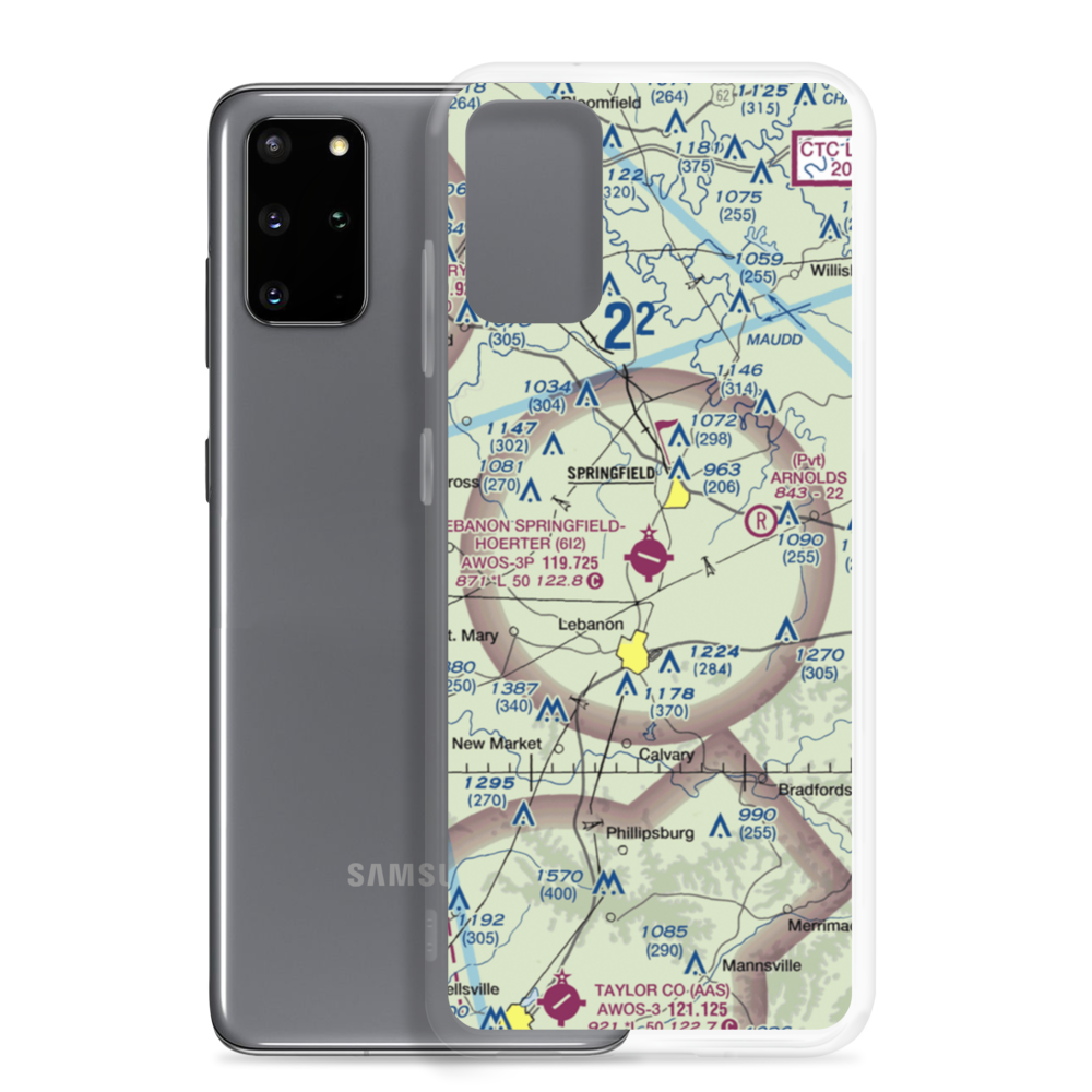 Lebanon Springfield Airport (6I2) VFR Sectional Samsung Case Samsung Galaxy S20 Plus model shown