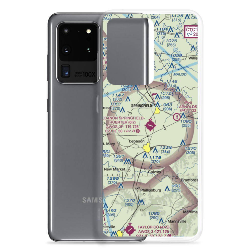 Lebanon Springfield Airport (6I2) VFR Sectional Samsung Case Samsung Galaxy S20 Ultra model shown