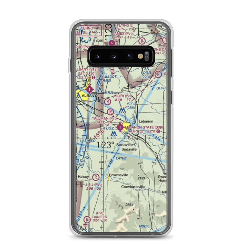 Lebanon State Airport (S30) VFR Sectional Samsung Case Samsung Galaxy S10 model shown