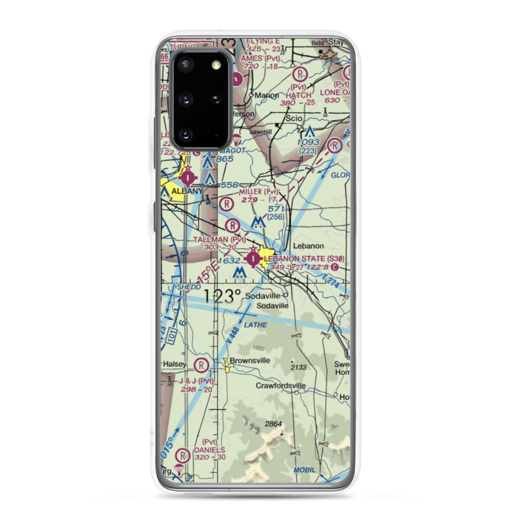 Lebanon State Airport (S30) VFR Sectional Samsung Case Samsung Galaxy S20 Plus model shown