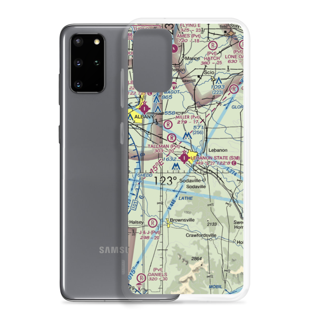Lebanon State Airport (S30) VFR Sectional Samsung Case Samsung Galaxy S20 Plus model shown