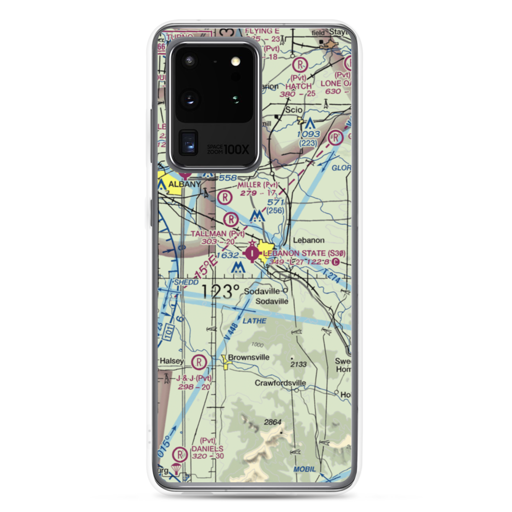 Lebanon State Airport (S30) VFR Sectional Samsung Case Samsung Galaxy S20 Ultra model shown