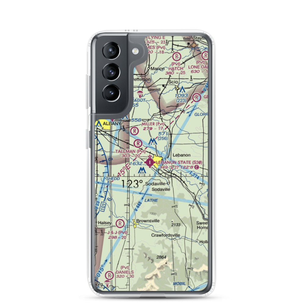 Lebanon State Airport (S30) VFR Sectional Samsung Case Samsung Galaxy S21 model shown