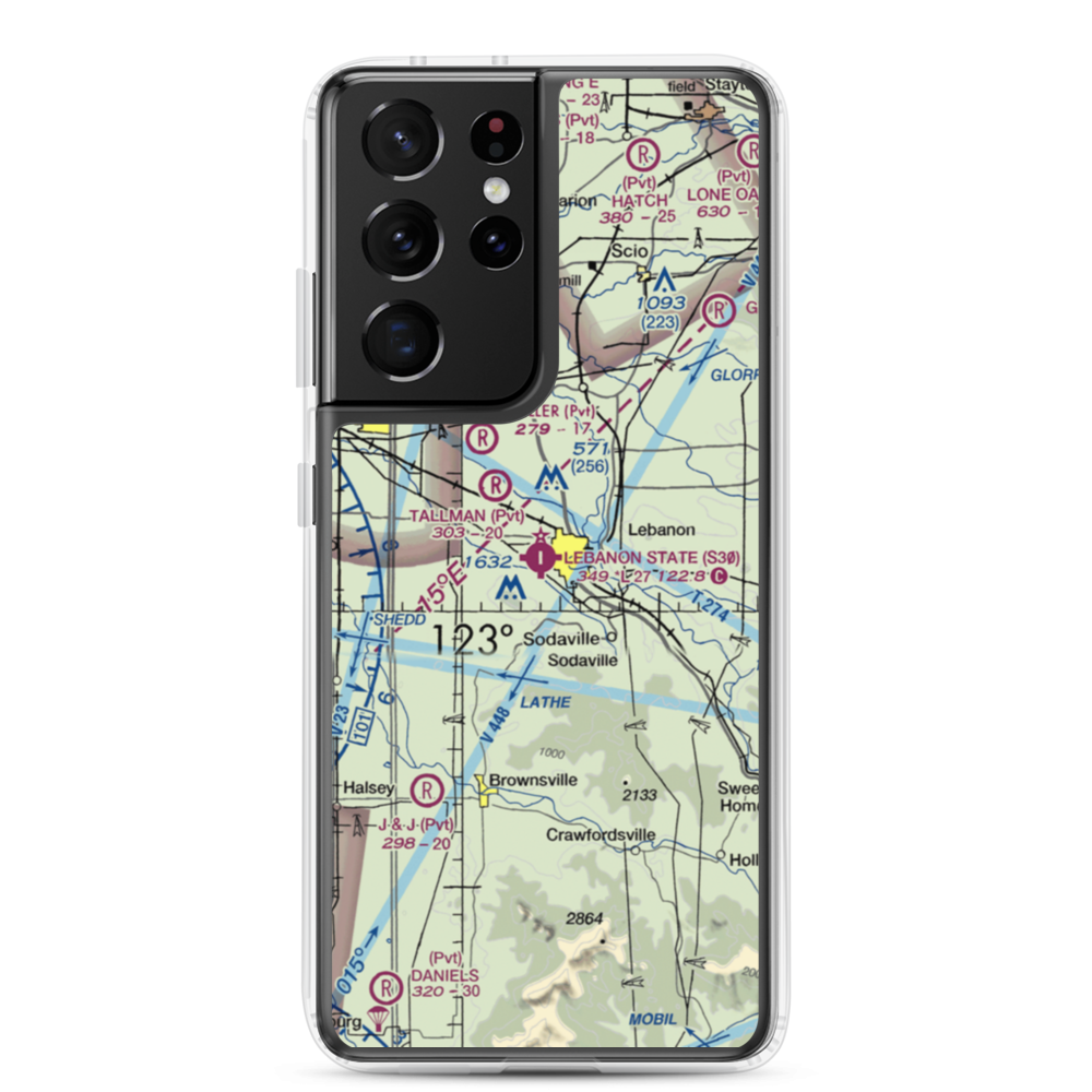 Lebanon State Airport (S30) VFR Sectional Samsung Case Samsung Galaxy S21 Ultra model shown