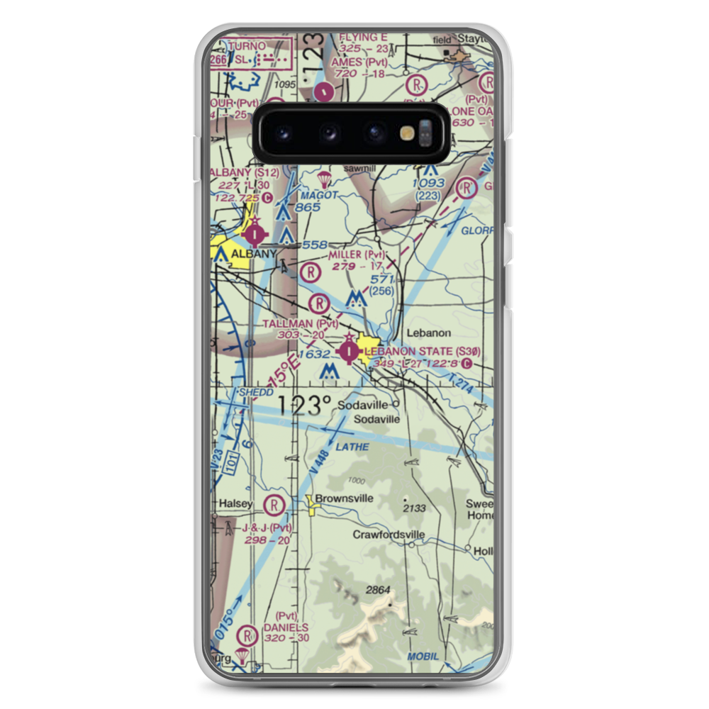 Lebanon State Airport (S30) VFR Sectional Samsung Case Samsung Galaxy S10+ model shown