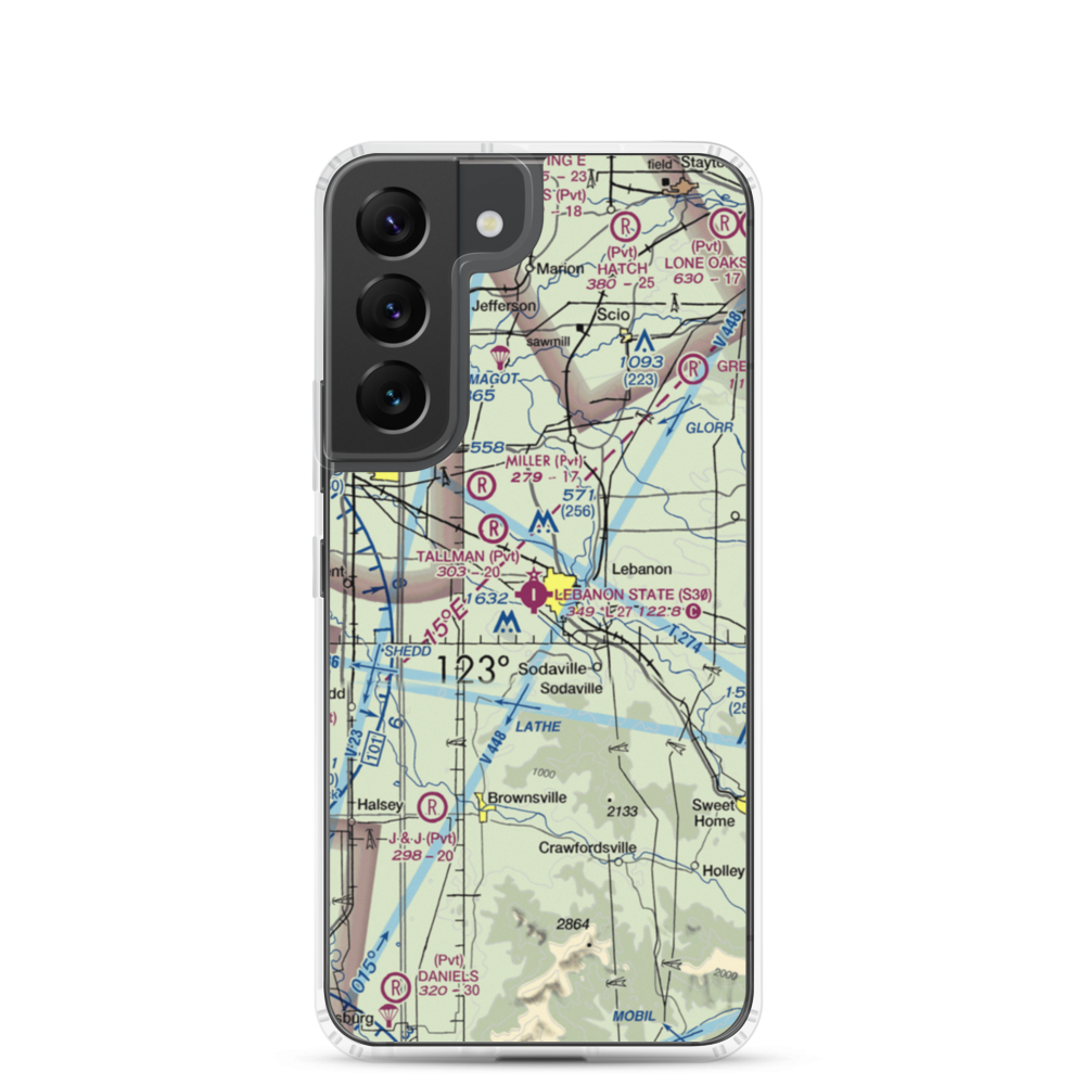 Lebanon State Airport (S30) VFR Sectional Samsung Case Samsung Galaxy S22 model shown