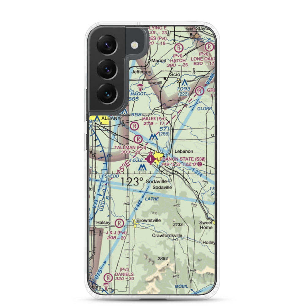Lebanon State Airport (S30) VFR Sectional Samsung Case Samsung Galaxy S22 Plus model shown