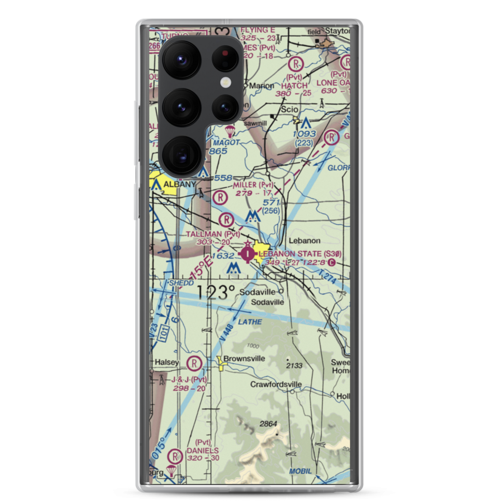 Lebanon State Airport (S30) VFR Sectional Samsung Case Samsung Galaxy S22 Ultra model shown