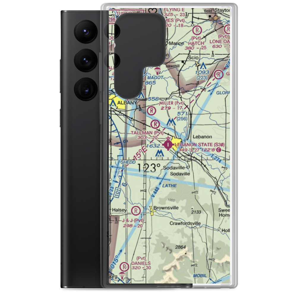 Lebanon State Airport (S30) VFR Sectional Samsung Case Samsung Galaxy S22 Ultra model shown