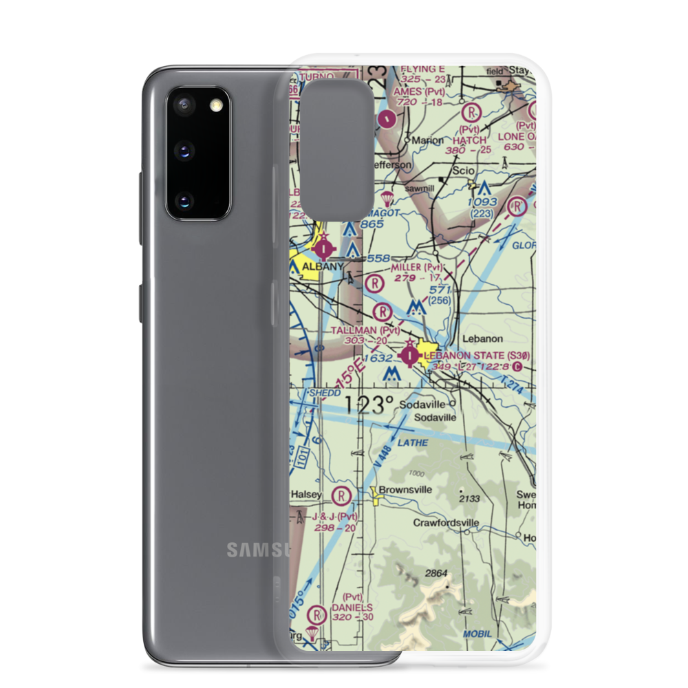 Lebanon State Airport (S30) VFR Sectional Samsung Case Samsung Galaxy S20 model shown