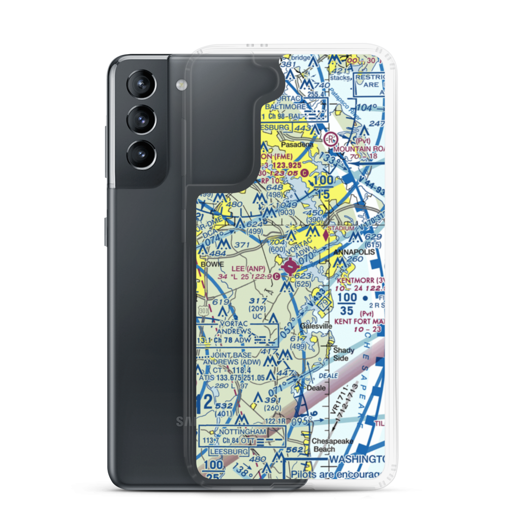 Lee Airport (ANP) VFR Sectional Samsung Case Samsung Galaxy S21 model shown