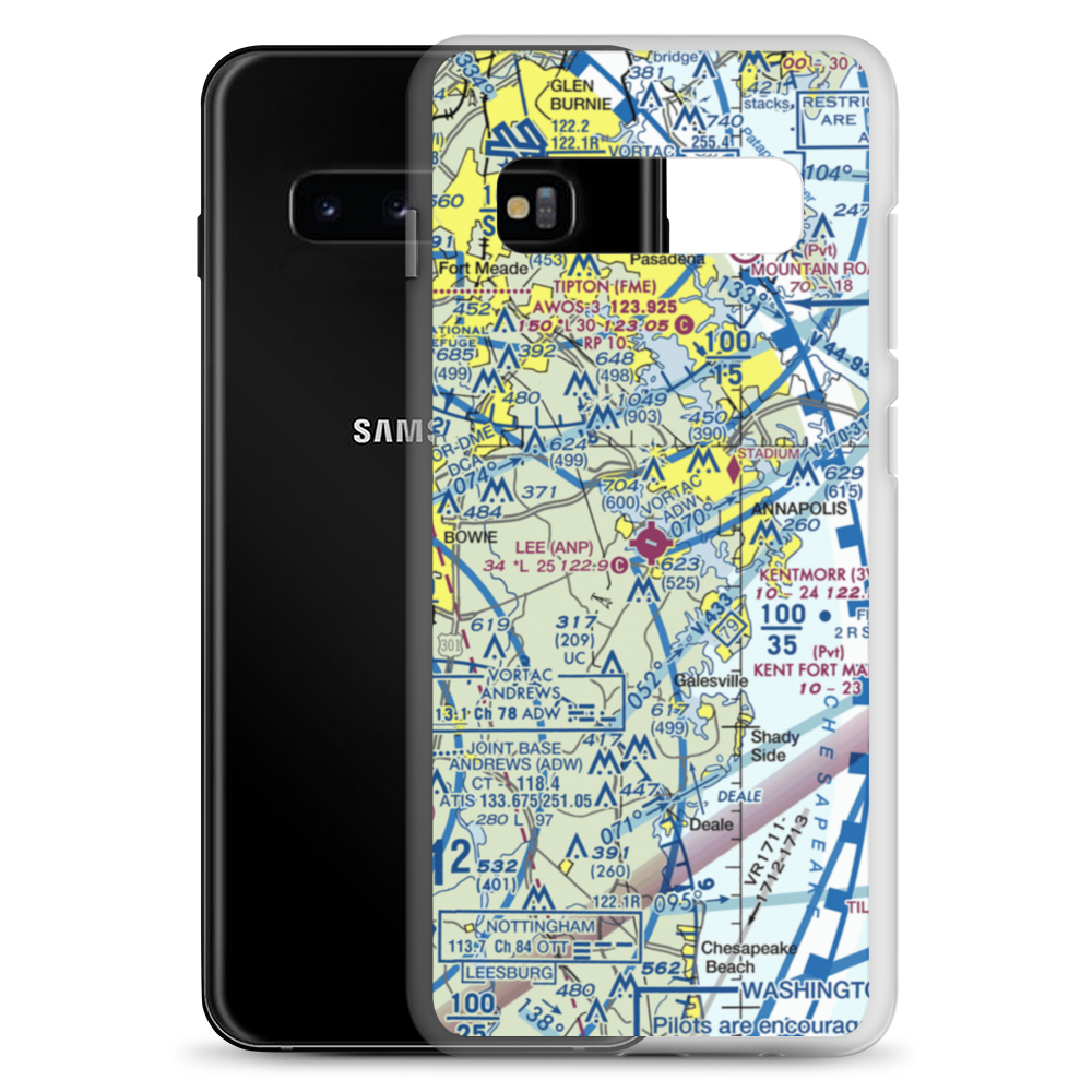Lee Airport (ANP) VFR Sectional Samsung Case Samsung Galaxy S10+ model shown