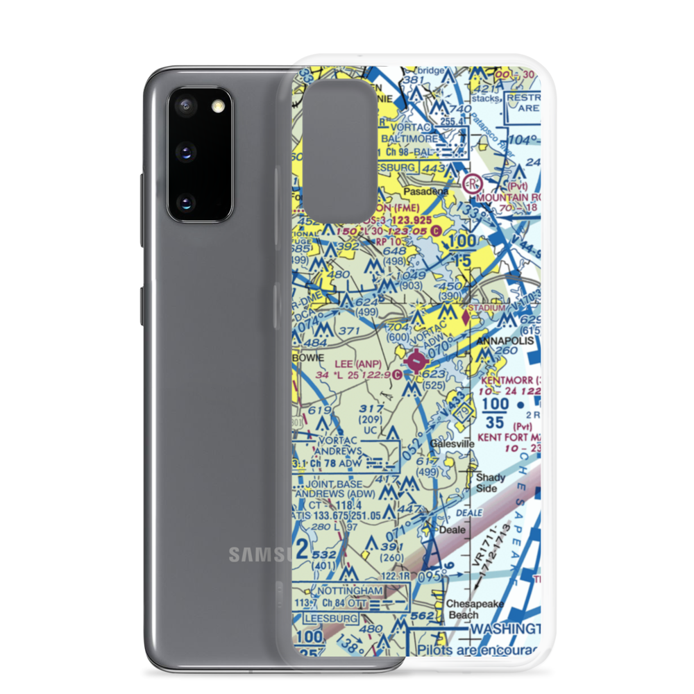 Lee Airport (ANP) VFR Sectional Samsung Case Samsung Galaxy S20 model shown