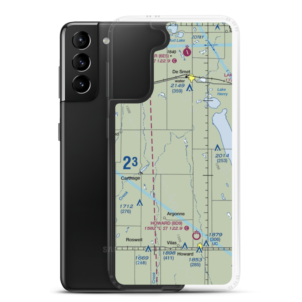 Lee Airport (SD83) VFR Sectional Samsung Case Samsung Galaxy S21 Plus model shown
