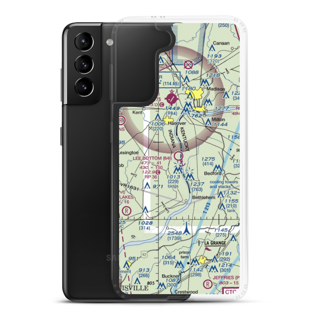 Lee Bottom Airport (64I) VFR Sectional Samsung Case Samsung Galaxy S21 Plus model shown