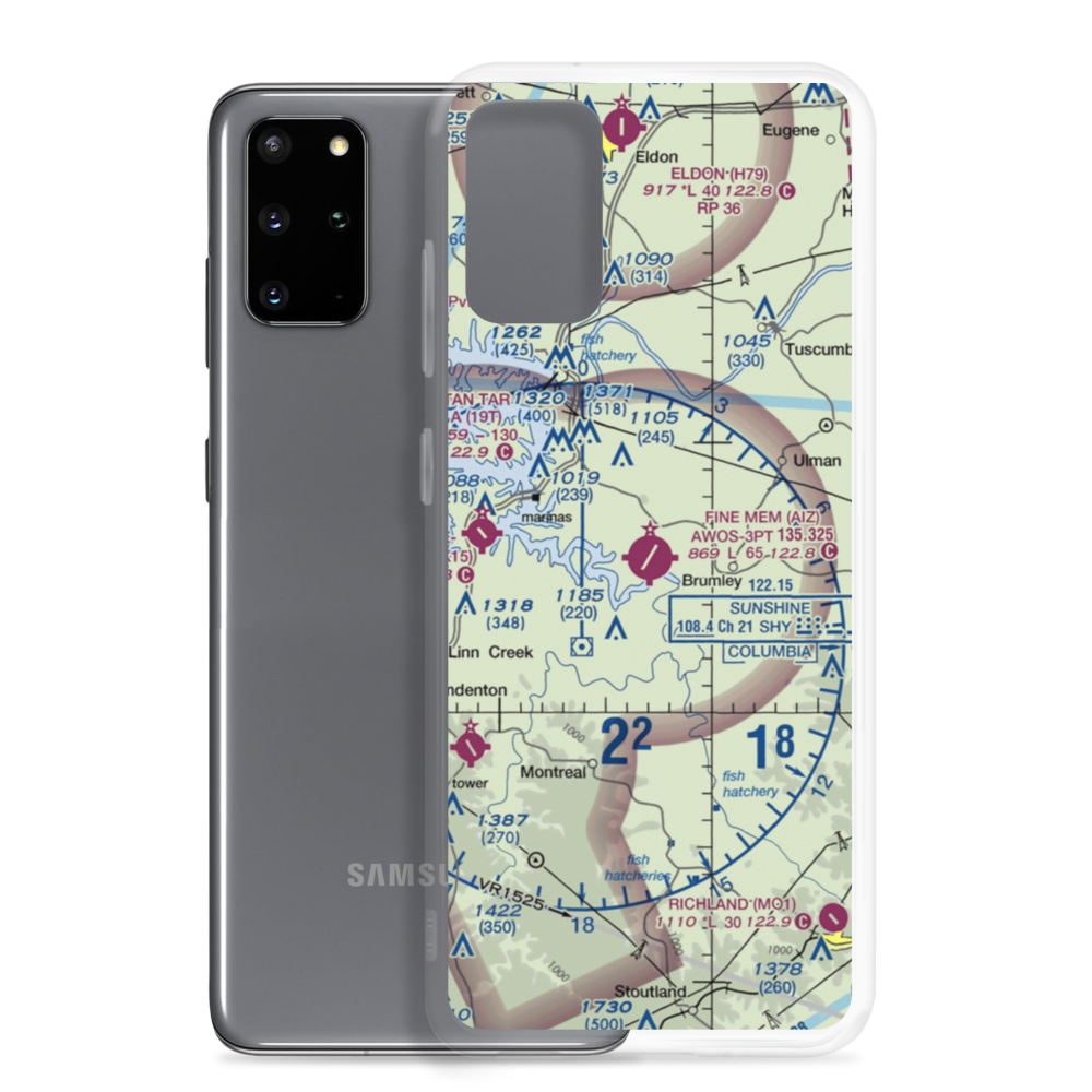 Lee C Fine Memorial Airport (AIZ) VFR Sectional Samsung Case Samsung Galaxy S20 Plus model shown