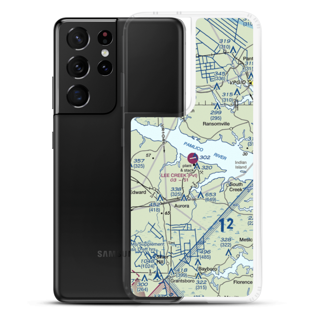 Lee Creek Airport (NC12) VFR Sectional Samsung Case Samsung Galaxy S21 Ultra model shown