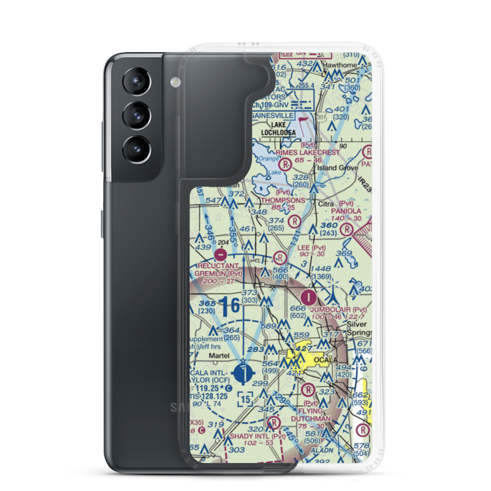 Lee Farms Airport (FL80) VFR Sectional Samsung Case Samsung Galaxy S21 model shown