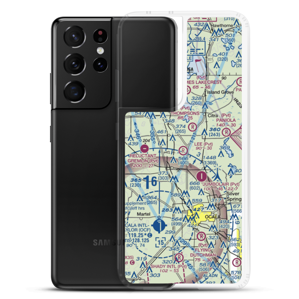 Lee Farms Airport (FL80) VFR Sectional Samsung Case Samsung Galaxy S21 Ultra model shown